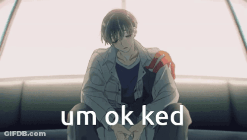 Man Sitting Saying Um OK Ked GIF
