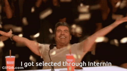 Man Sitting With Arms Outstretched Saying Internln GIF