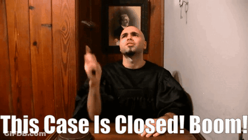 Man Sitting With Case Closed Boom GIF