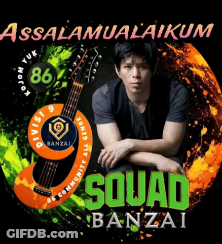 Man Sitting With Guitar Assalamualaikum Squad Banzai GIF
