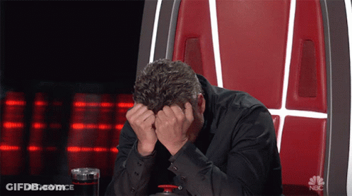 Man Sitting With Head In Hands #TheVoice GIF