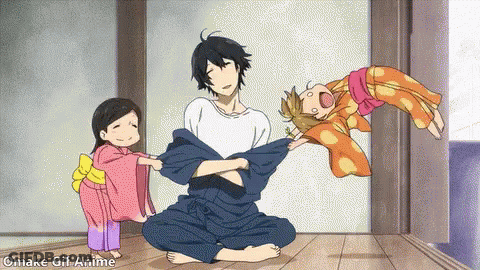 Man Sitting With Two Little Girls GIF