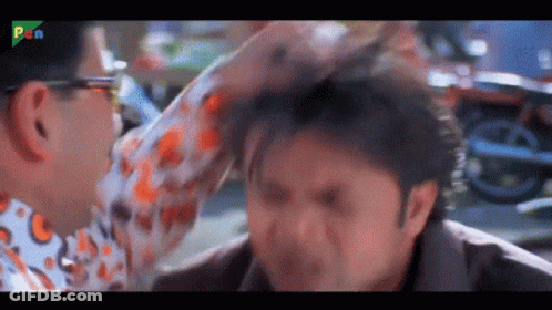 Man Slapping Another Man's Head GIF