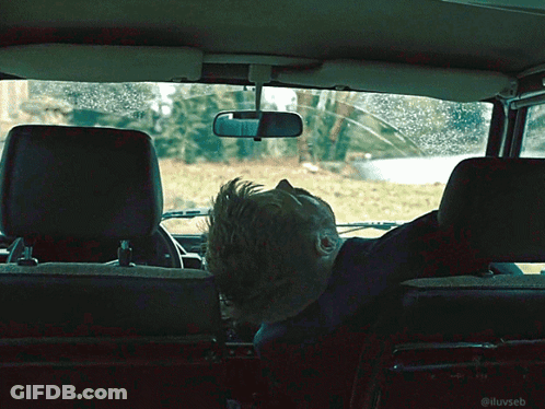 Man Sleeping In Back Seat Of Car GIF