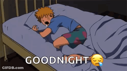 Man Sleeping On Bed Saying Goodnight GIF