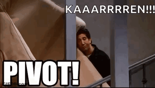 Man Sleeping On Couch With Phrase Pivot GIF