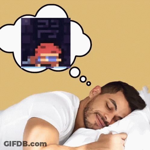Man Sleeping With Nintendo Thought Bubble GIF