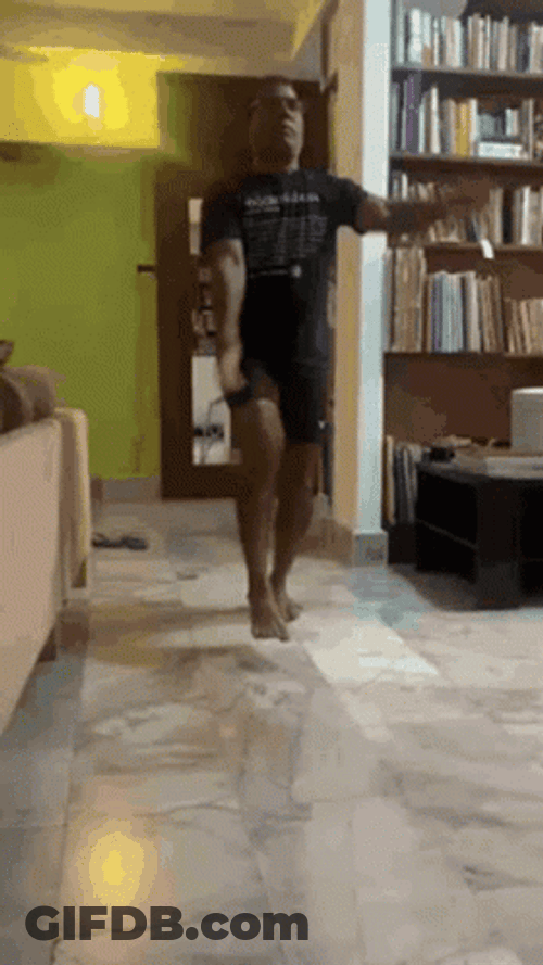 Man Slip Fall On The Room GIF