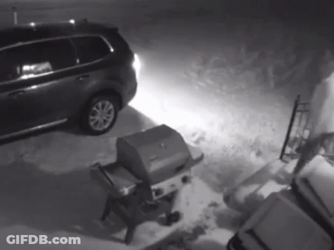 Man Slipping On Ice At Night GIF