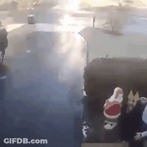 Man Slipping On Ice Before Go To Work GIF