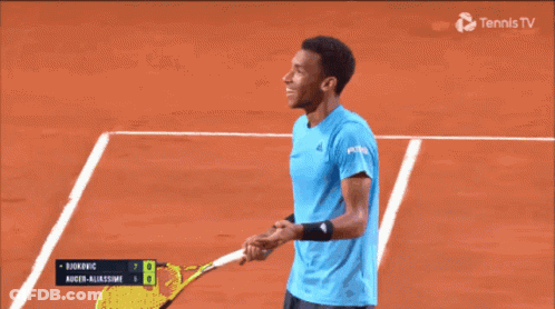 Man Smiling At Tennis TV Advertisement GIF