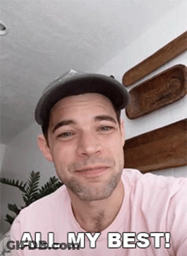 Man Smiling Baseball Cap Pink Shirt All My Best GIF