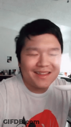 Man Smiling Eyes Closed White Shirt GIF