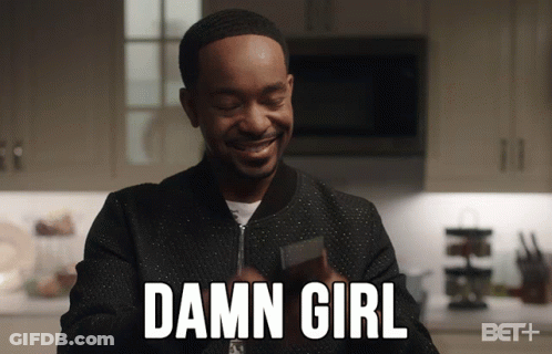 Man Smiling Holding Cell Phone Damn Girl GIF