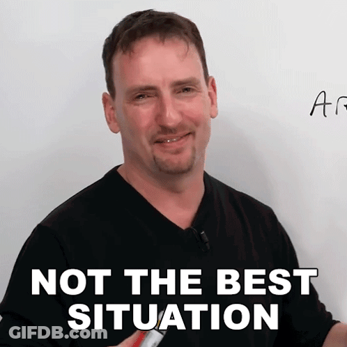 Man Smiling Holding Marker Saying Not The Best Situation GIF