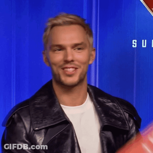 Man Smiling In Black Leather Jacket GIF