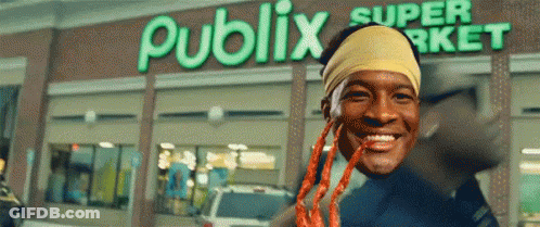 Man Smiling In Front Of Publix GIF