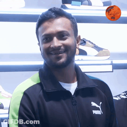 Man Smiling In Puma Jacket GIF