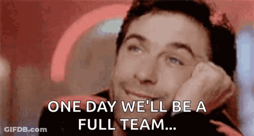Man Smiling Saying One Day We'll Be A Full Team GIF