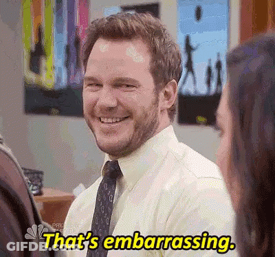 Man Smiling Says That's Embarrassing GIF