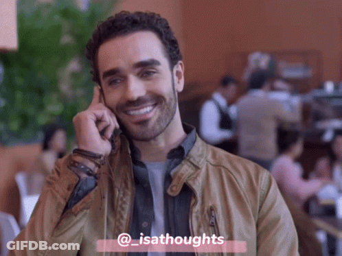 Man Smiling Talking On Cell Phone @Isathoughts GIF