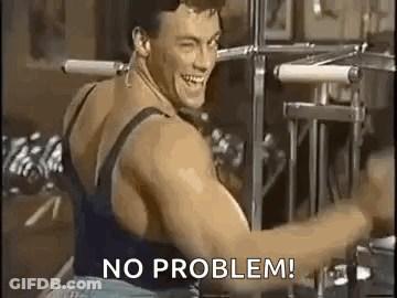 Man Smiling Using Gym Machine Says No Problem GIF