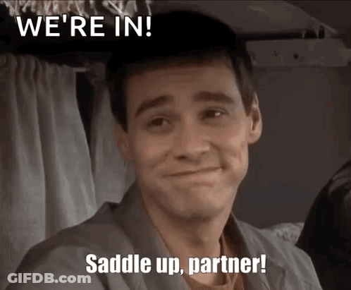 Man Smiling We're In Saddle Up Partner! GIF