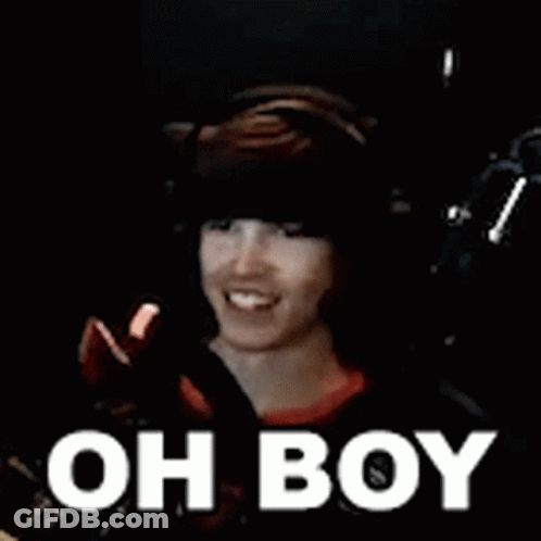 Man Smiling With Headphones And Oh Boy GIF