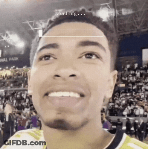 Man Smiling With Loading Bar GIF