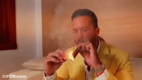Man Smoking Cigar Based Department Victory GIF