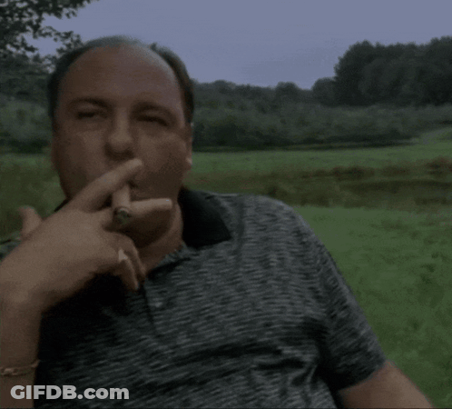 Man Smoking Cigar In Field GIF