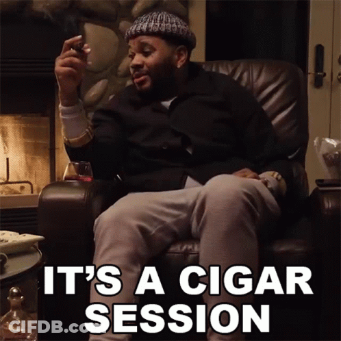 Man Smoking Cigar It's A Cigar Session GIF