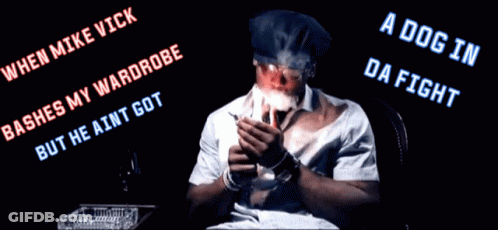 Man Smoking Cigar With Dog In Da Fight GIF