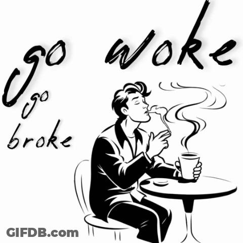 Man Smoking Cigarette And Drinking Coffee GIF