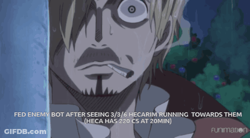 Man Smoking Cigarette Fed Enemy Bot After Seeing 3/6 Hecarim GIF