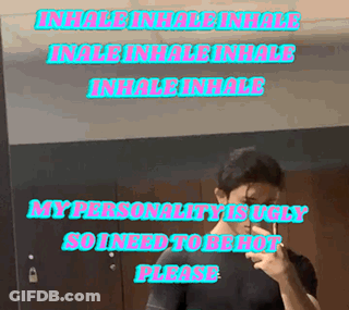 Man Smoking Cigarette Inhale Inhale My Personality Is Ugly So I Need To Be Hot Please GIF
