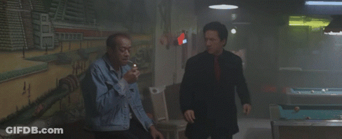 Man Smoking Cigarette Next To Pool Table Saying That's Bad For You GIF
