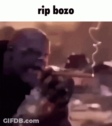 Man Smoking Cigarette Rip Bozo GIF