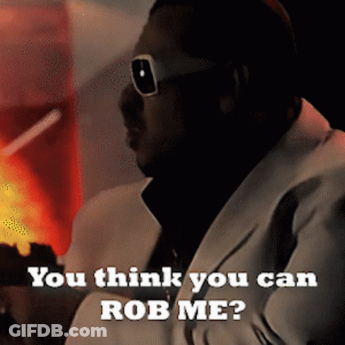 Man Smoking Cigarette Saying You Think You Can Rob Me GIF