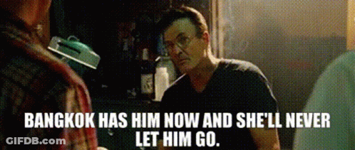 Man Smoking Cigarette Talking About Bangkok GIF