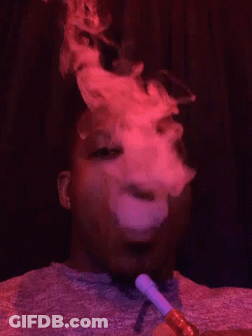 Man Smoking Hookah With Smoke GIF