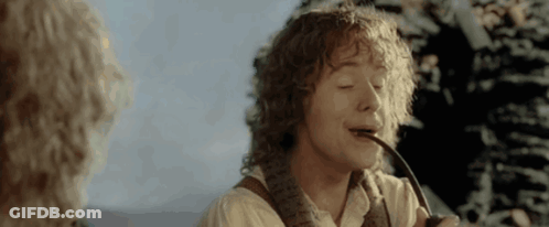 Man Smoking Pipe Eyes Closed Another Man Watching GIF