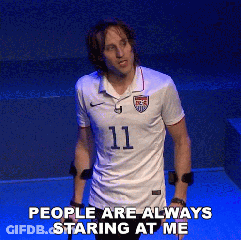 Man Soccer Jersey 11 Says People Always Staring At Me GIF