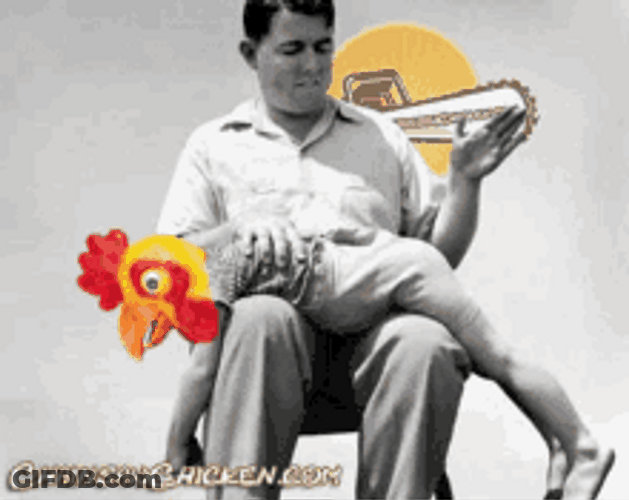 Man Spanking Rooster Meme GIF
