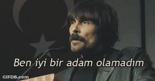 Man Speaking Into Microphone Ben Iyi Bir Adam Olamadim GIF