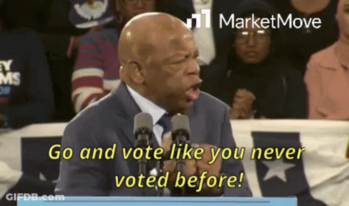Man Speaking Into Microphone Go And Vote GIF