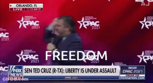 Man Speaking Into Microphone In Front Of Freedom Wall GIF