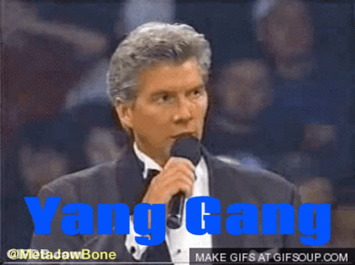 Man Speaking Into Microphone Let's Get Ready To Yang Gang GIF