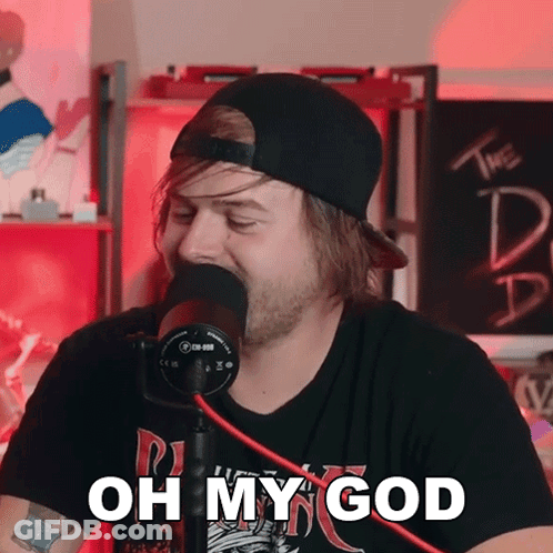 Man Speaking Into Microphone Oh My God Shirt GIF
