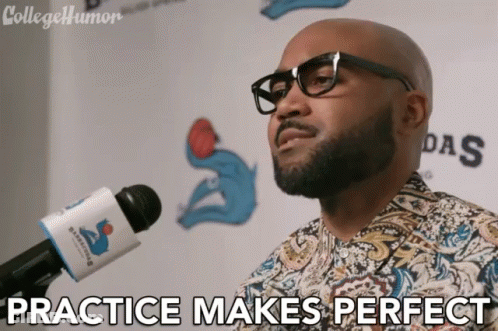 Man Speaking Into Microphone Practice Makes Perfect GIF